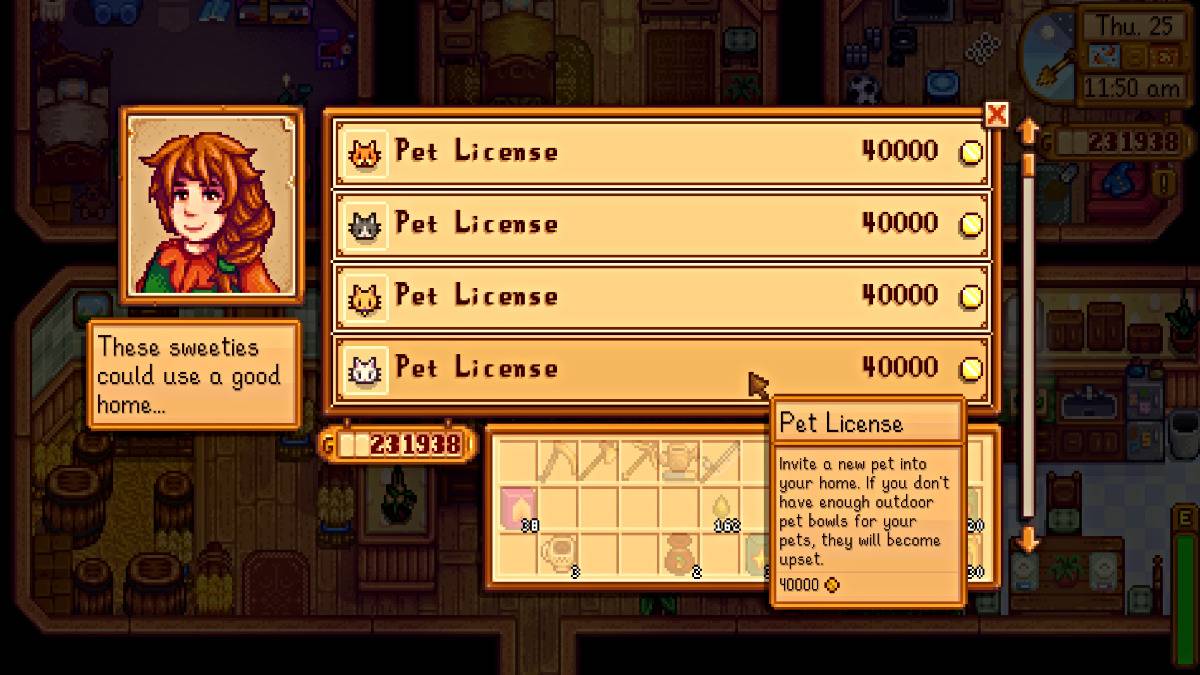 Pet license inventory