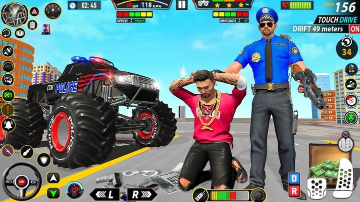 Police Monster Truck Car Games Скриншот 2