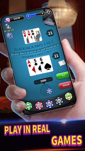 BlackJack 21 lite offline game ဖန်သားပြင်ဓာတ်ပုံ 0