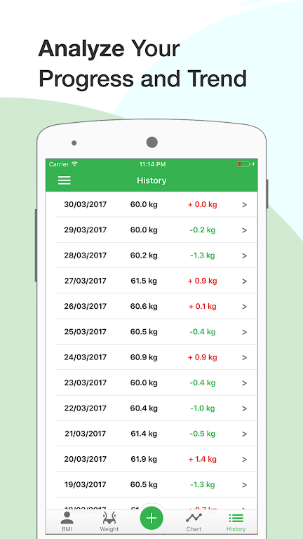 Schermata BMI Calculator: Weight Tracker 3