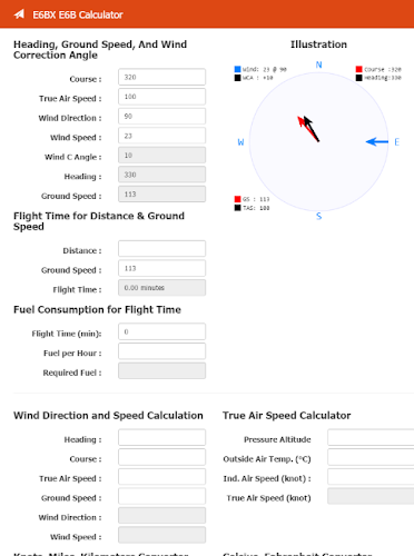 Schermata E6BX E6B Calculator 0