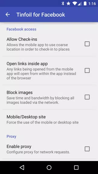 Tinfoil for Facebook スクリーンショット 2