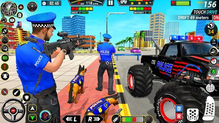 Police Monster Truck Car Games Zrzut ekranu 0