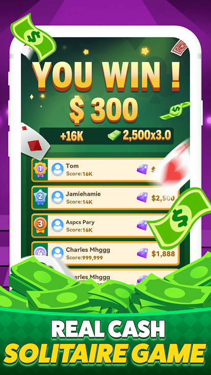 Solitaire Clash-Win Cash Captura de tela 2