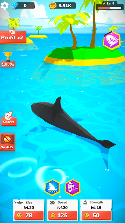 Idle Shark World - Tycoon Game Ảnh chụp màn hình 0