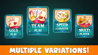 Canasta Plus Offline Card Game 스크린샷 1