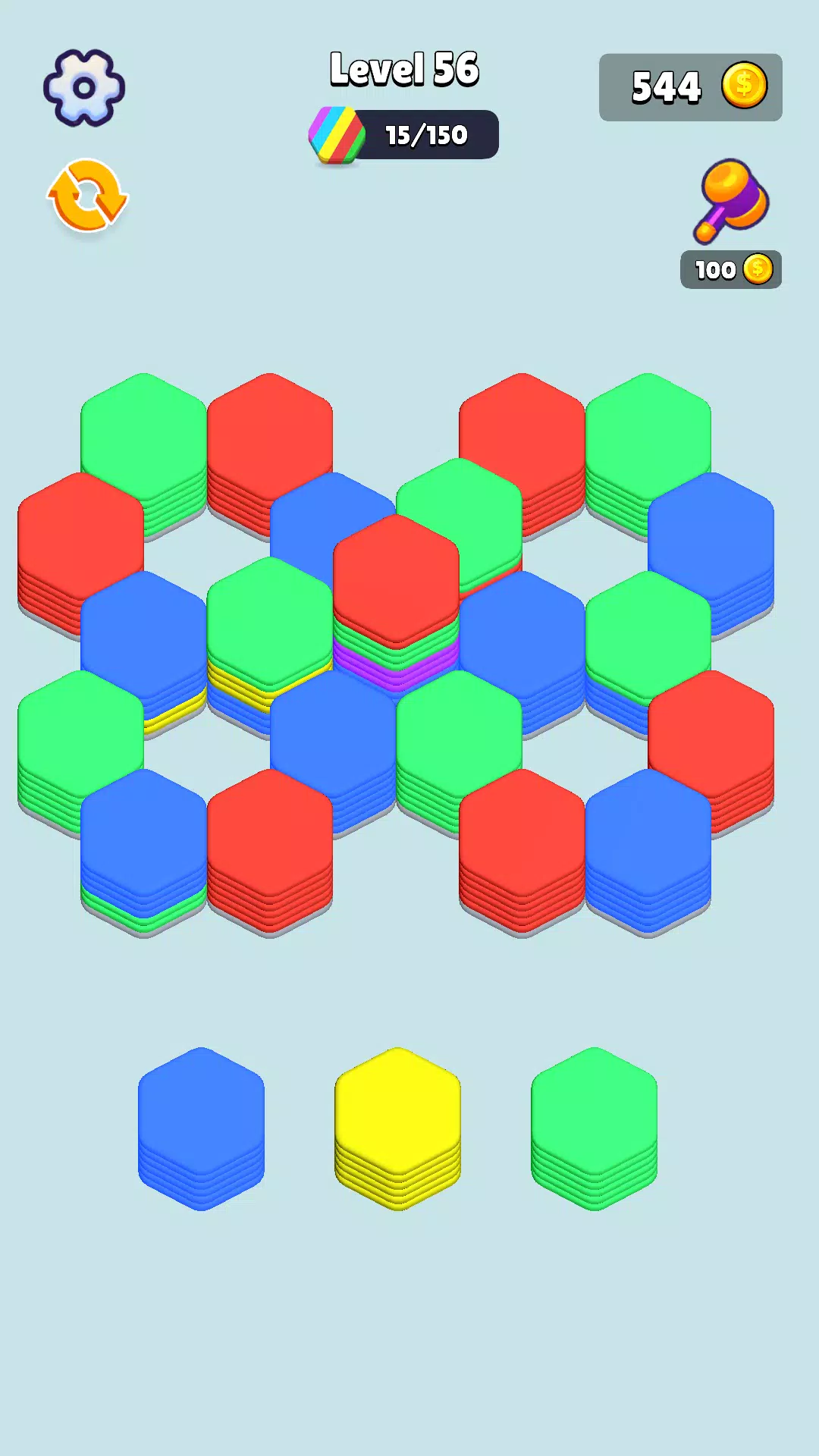 Stack Hexa Sort: Puzzle Match Captura de pantalla 1