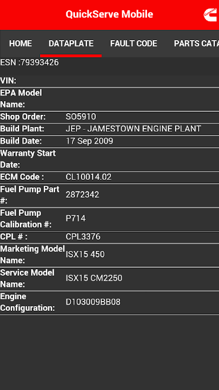 Cummins QuickServe Mobile スクリーンショット 2