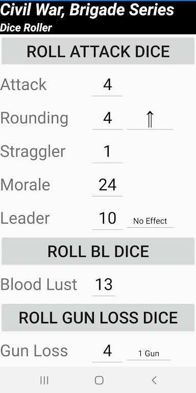 Civil War Brigade Series Dice Roller Ekran Görüntüsü 1