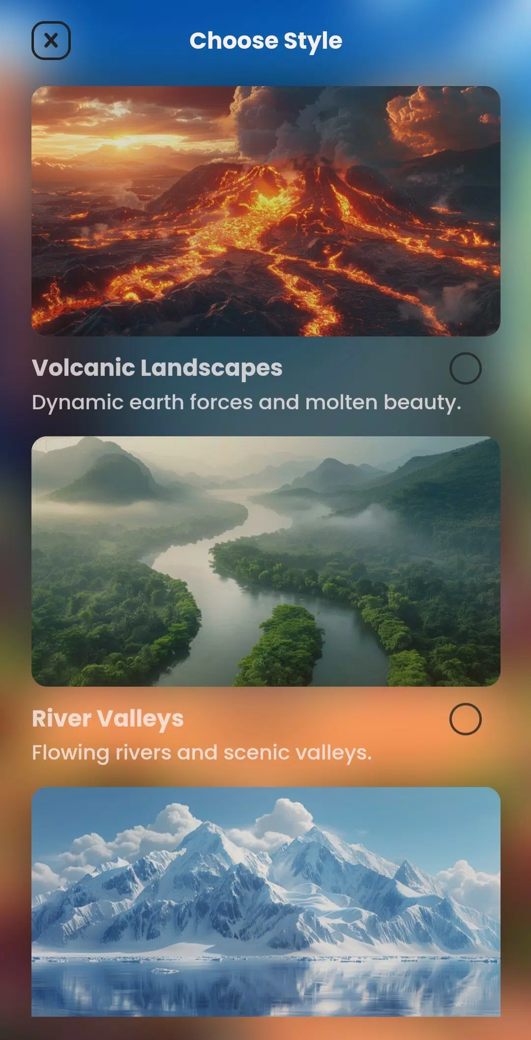 AI Landscape Generator App Zrzut ekranu 0
