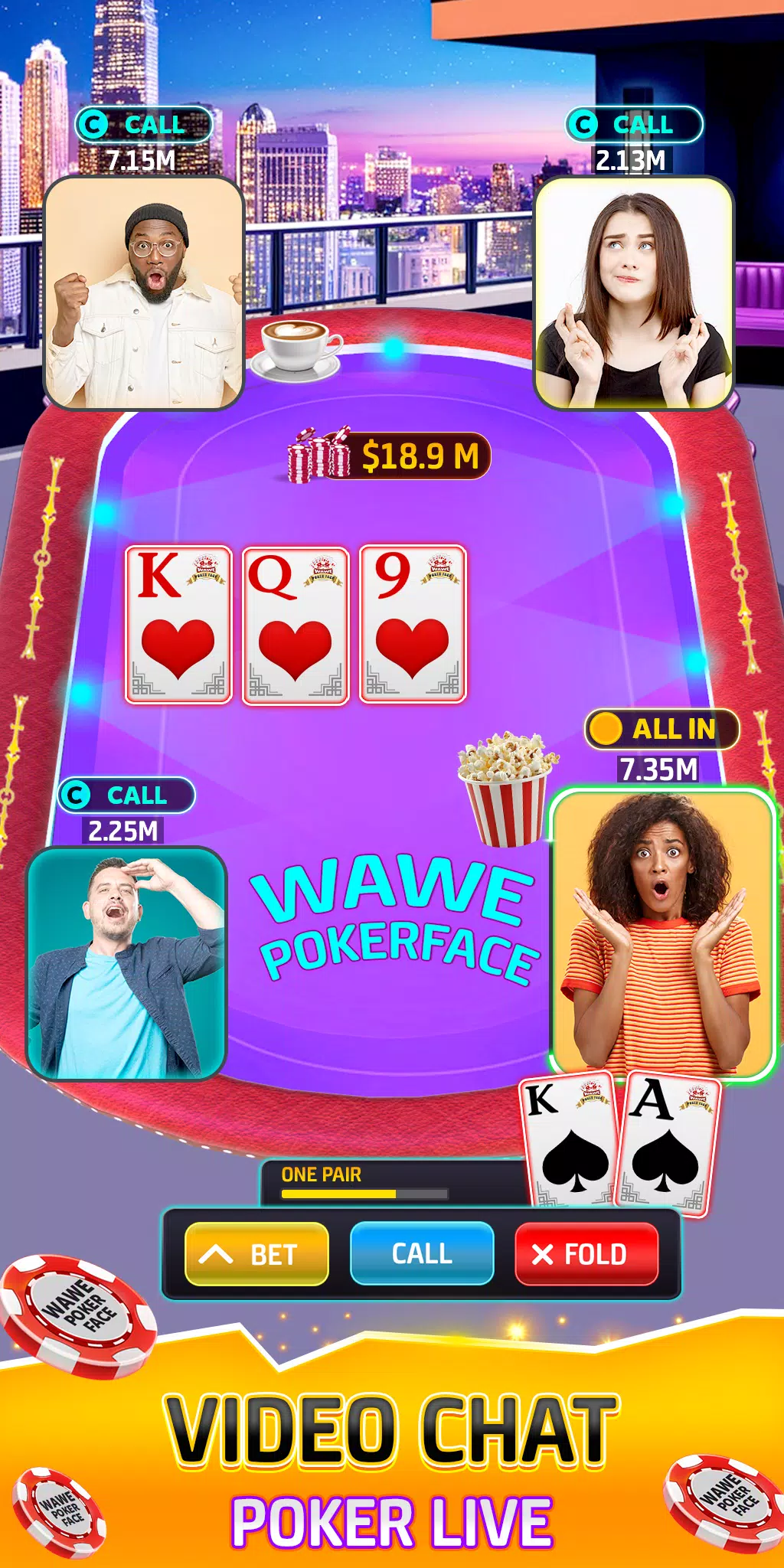 Wawe Poker Face - Holdem Poker ဖန်သားပြင်ဓာတ်ပုံ 2