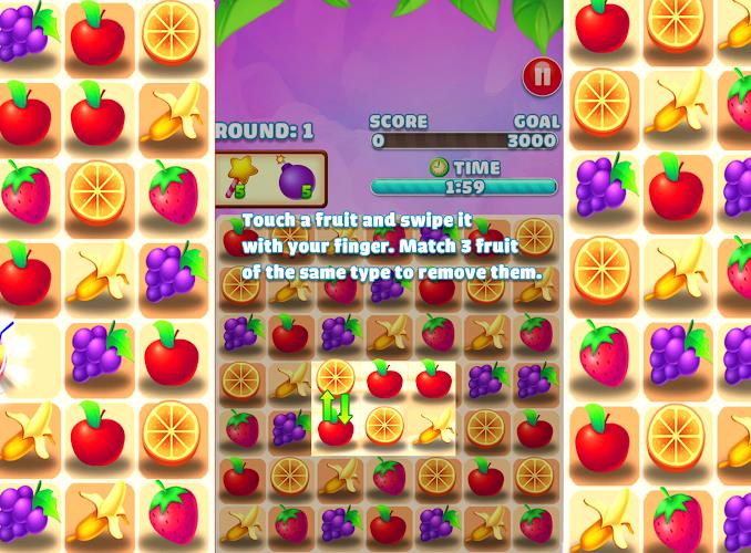 Juicy Fruit - Match 3 Fruit Ảnh chụp màn hình 1