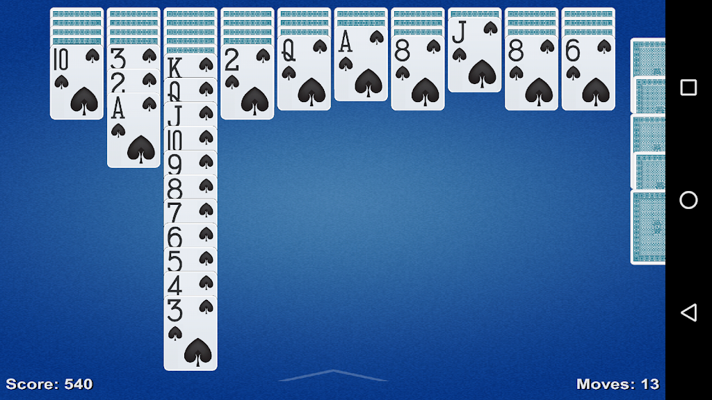 Spider Solitaire Game Zrzut ekranu 1