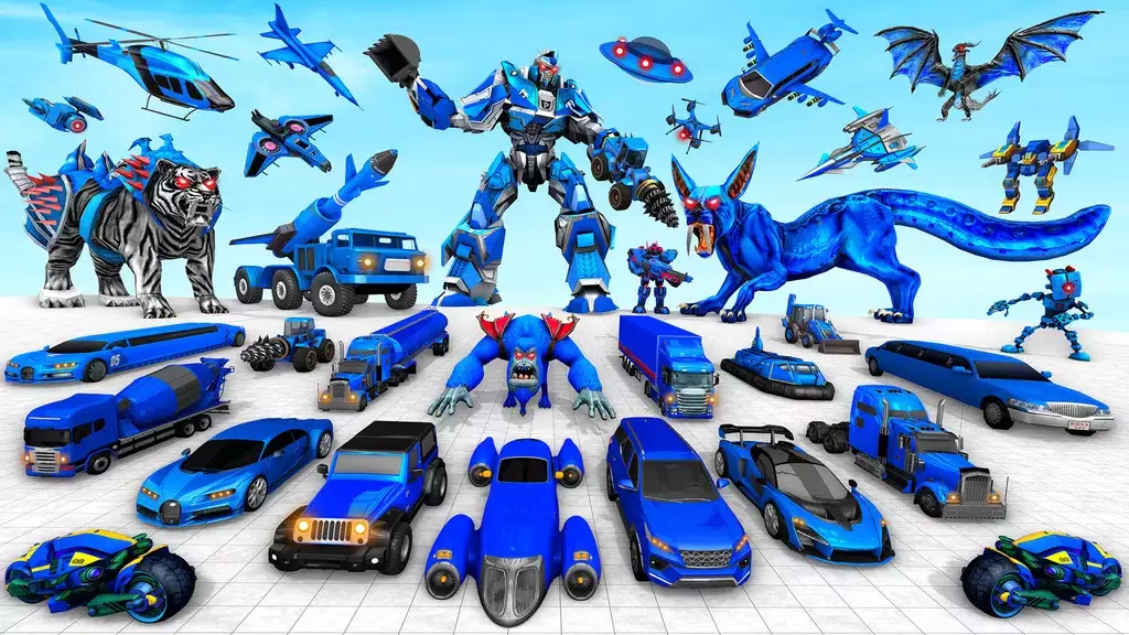 Police Tiger Robot Car Game 3d Zrzut ekranu 1