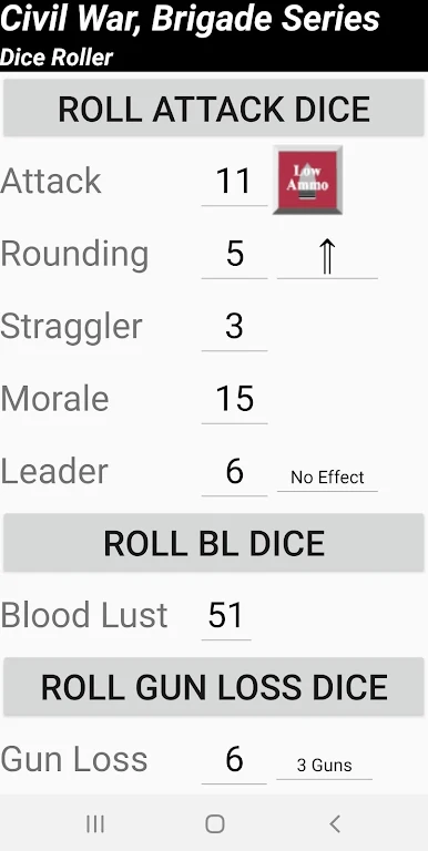 Civil War Brigade Series Dice Roller Tangkapan skrin 0