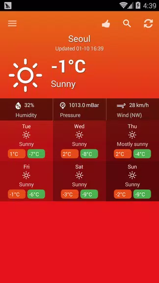 Weather South Korea 螢幕截圖 0