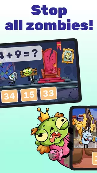 Math games: Zombie Invasion Captura de tela 1