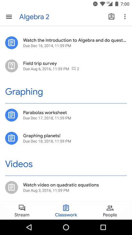 Google Classroom स्क्रीनशॉट 1