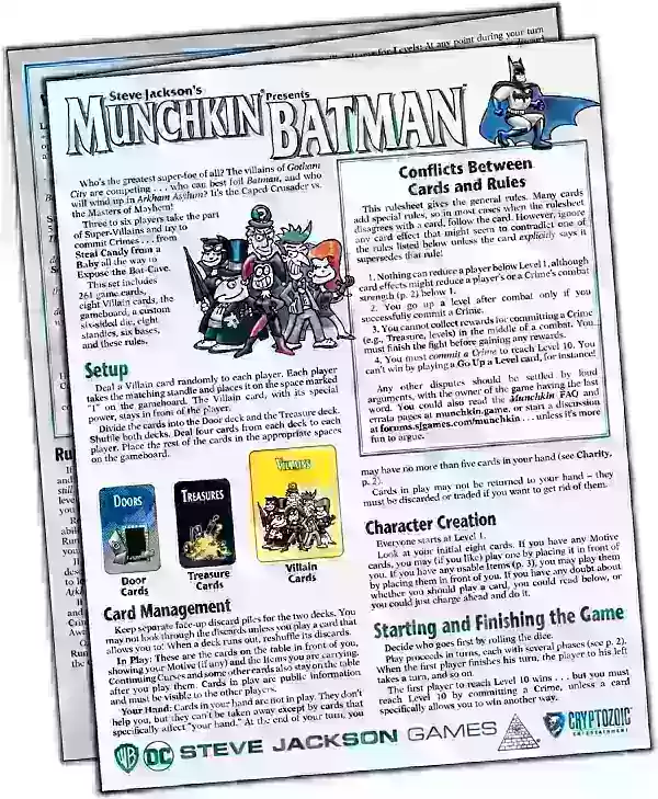 Munchkin Presents Batman Game Rules