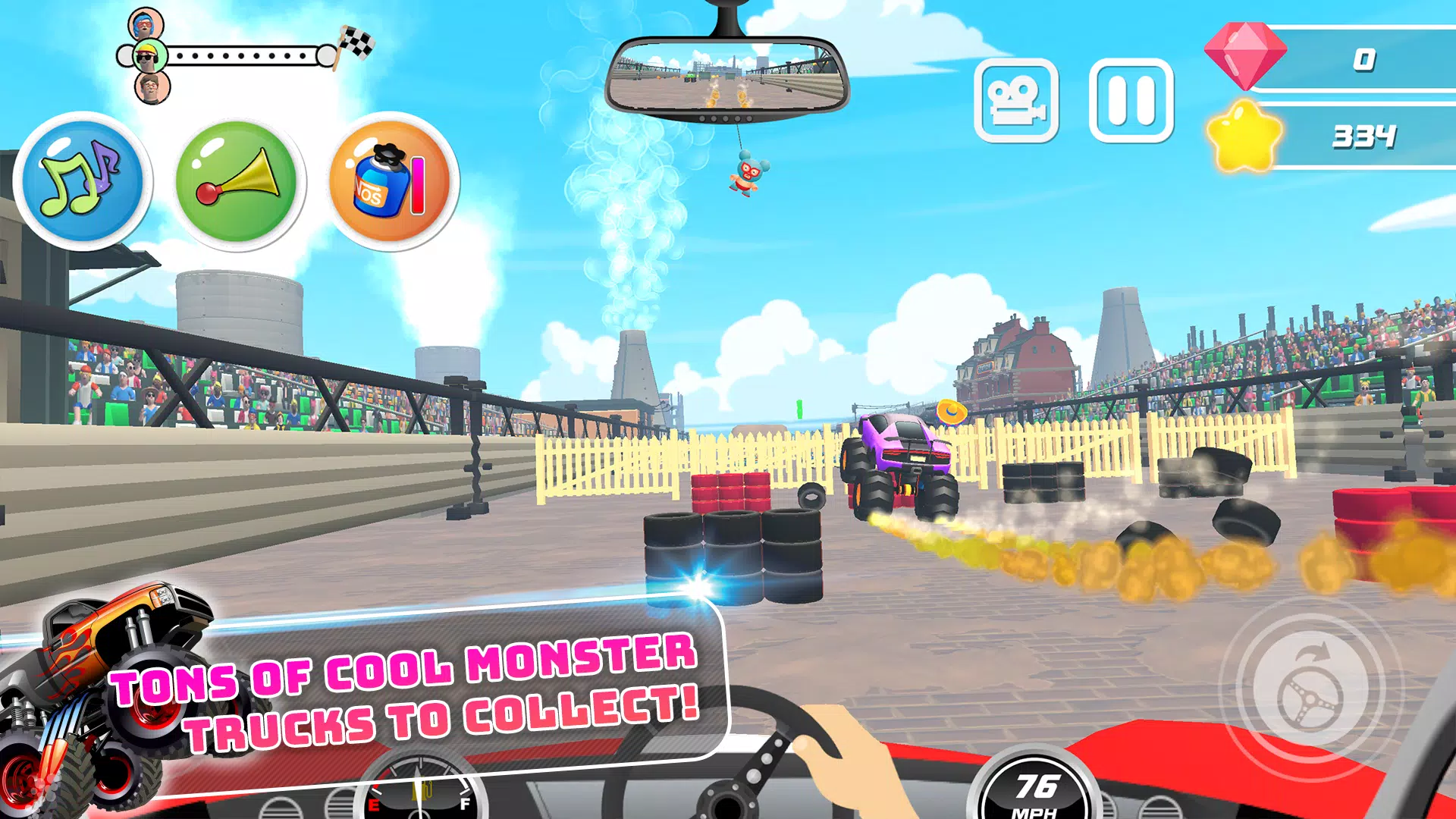 Monster Trucks Kids Race Game 螢幕截圖 1