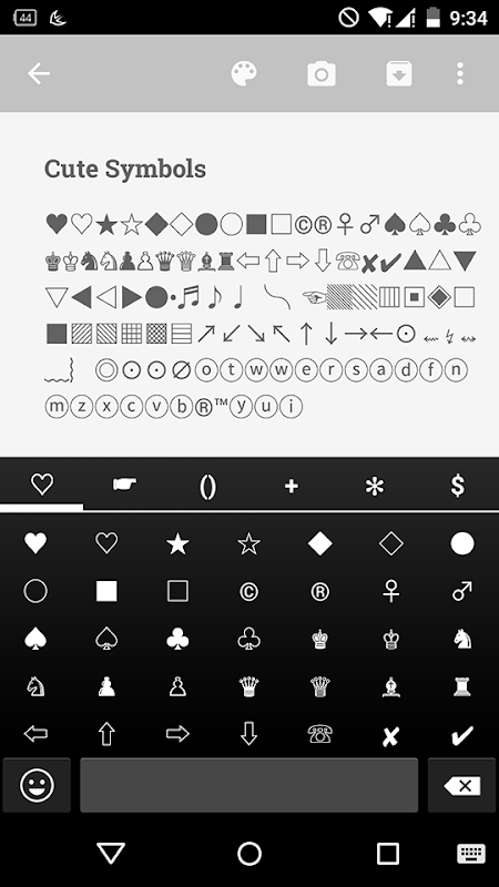 Cute Symbols - Emoji Keyboard♤ स्क्रीनशॉट 1