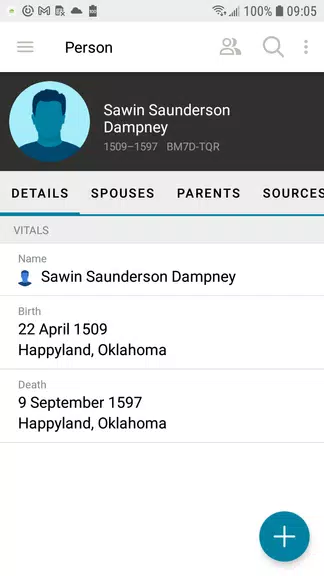 Schermata FamilySearch Tree 2