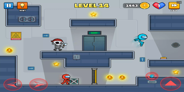 Red Blue Stickmen: Escape Game Screenshot 1