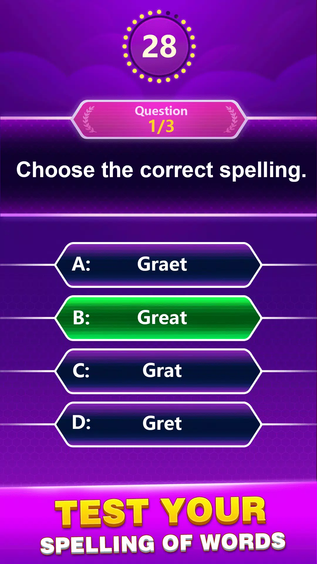 Spelling Quiz - Word Trivia应用截图第0张