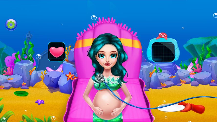 Pregnant Mermaid Mommy Salon 스크린샷 1