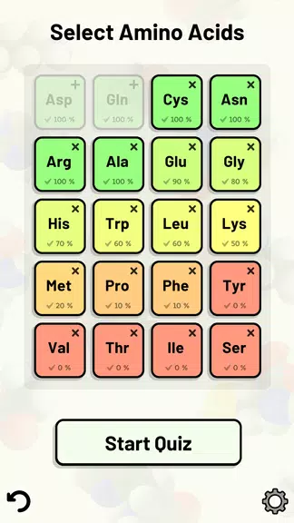 Amino Acid Quiz ဖန်သားပြင်ဓာတ်ပုံ 1