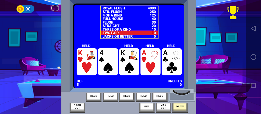 Video Poker Big Bet Schermafbeelding 0