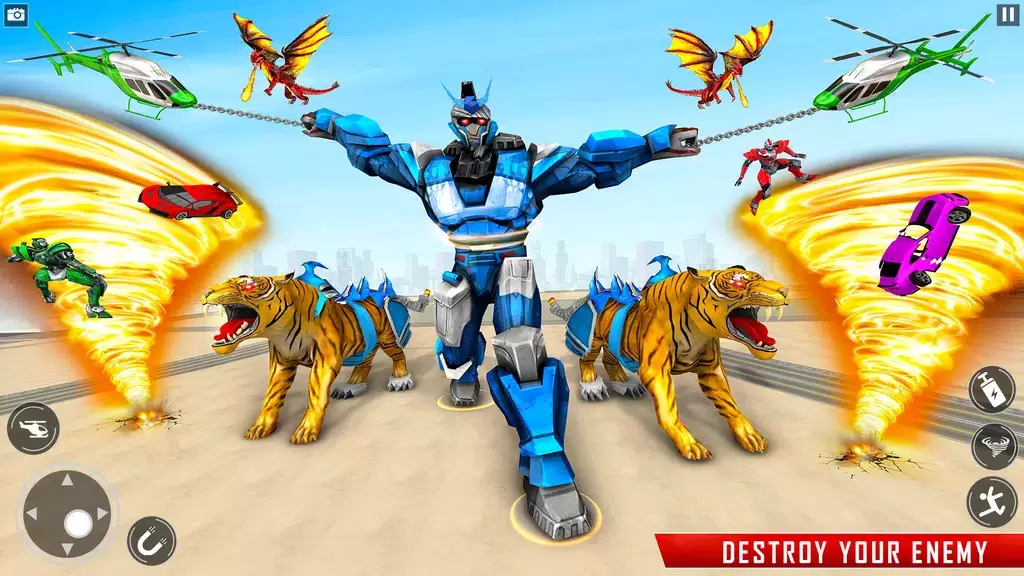 Police Tiger Robot Car Game 3d স্ক্রিনশট 2