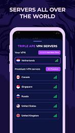 Triple Ape VPN - Safe & Secure Captura de pantalla 1