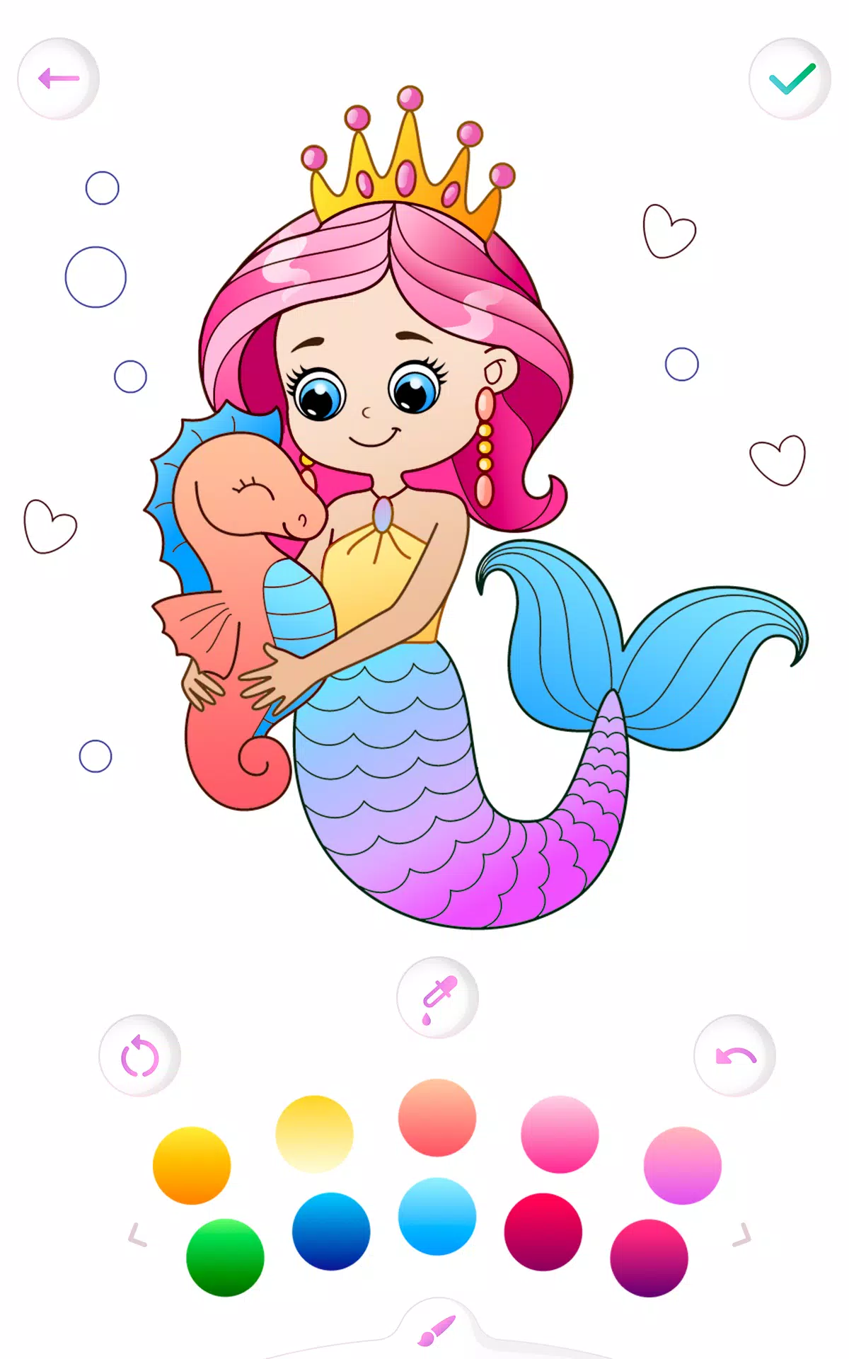 Mermaid coloring book gradient 螢幕截圖 1