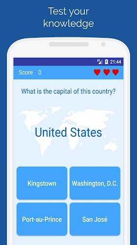 Capitals of the countries Quiz Schermafbeelding 0
