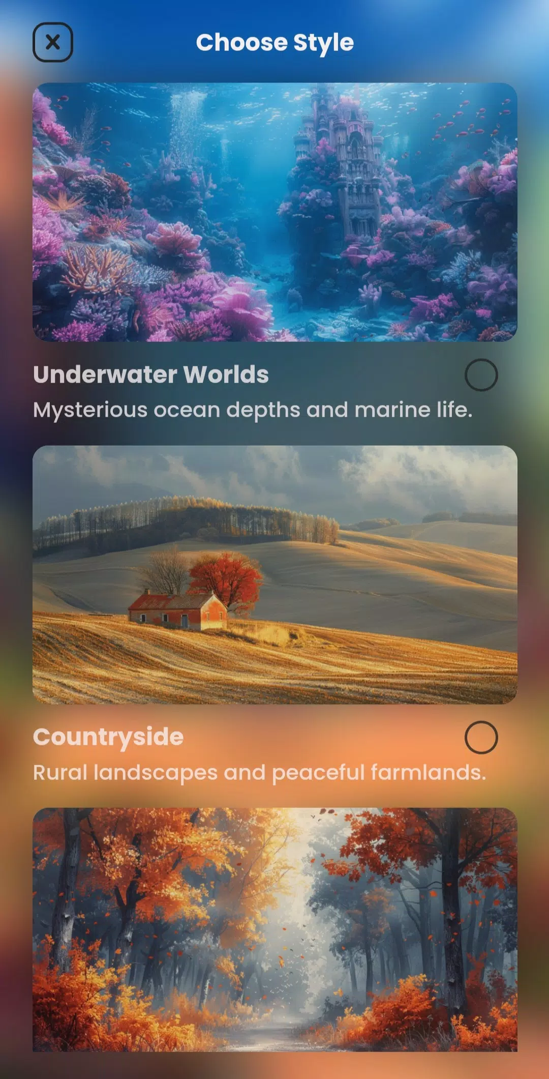 AI Landscape Generator App Zrzut ekranu 2