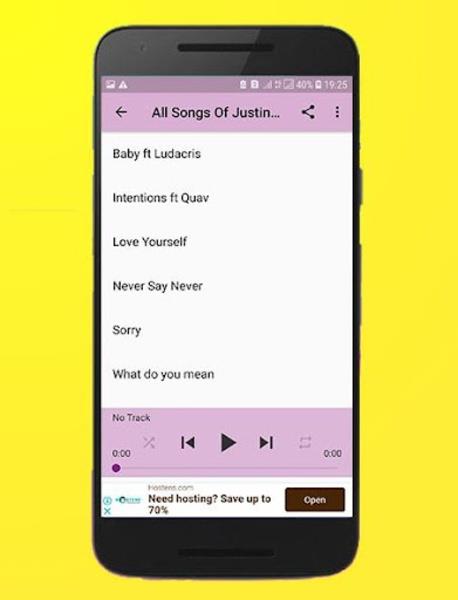 All Songs Of Justin Bieber Offline स्क्रीनशॉट 1