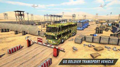 Army Bus Transporter Sim Games ဖန်သားပြင်ဓာတ်ပုံ 0