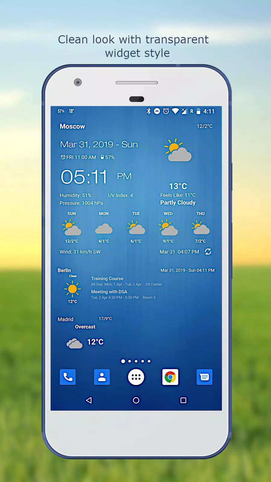 Weather & Clock Widget 螢幕截圖 2