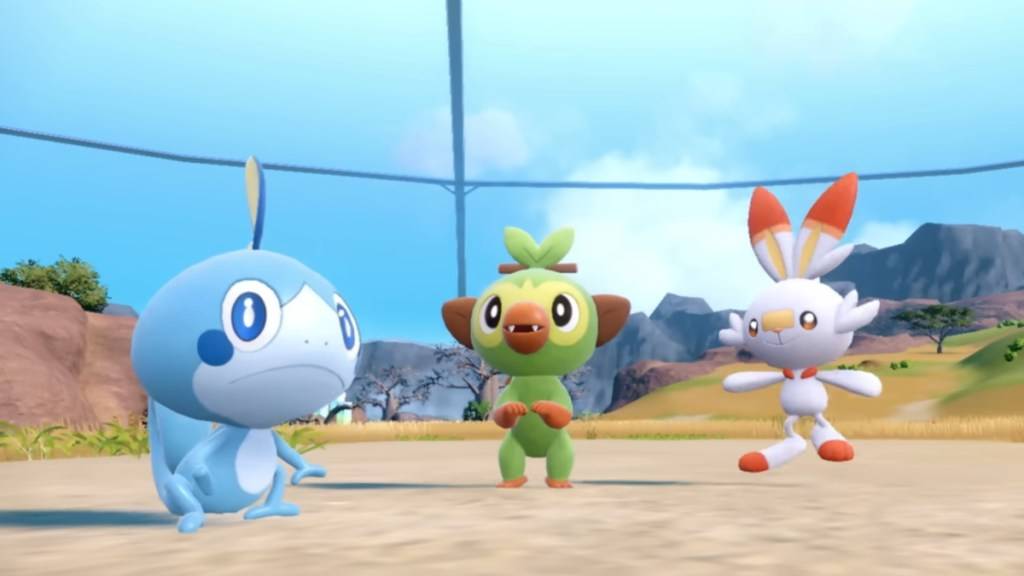 Gen 8 starters Sobble, Grookey, and Scorbunny in Pokémon Scarlet & Violet