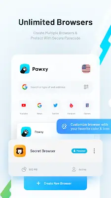 Pawxy - Fast VPN & Web Browser ภาพหน้าจอ 0