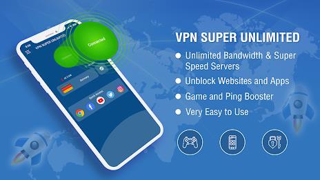 VPN Super Unlimited : Fast VPN ဖန်သားပြင်ဓာတ်ပုံ 0