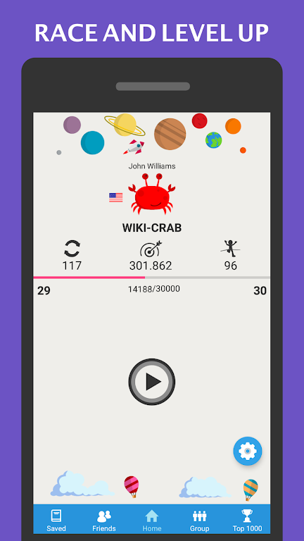 Wiki Race - Wikipedia Game 螢幕截圖 0
