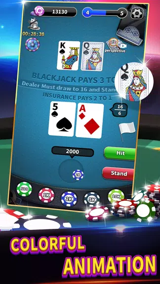 BlackJack 21 lite offline game ဖန်သားပြင်ဓာတ်ပုံ 1