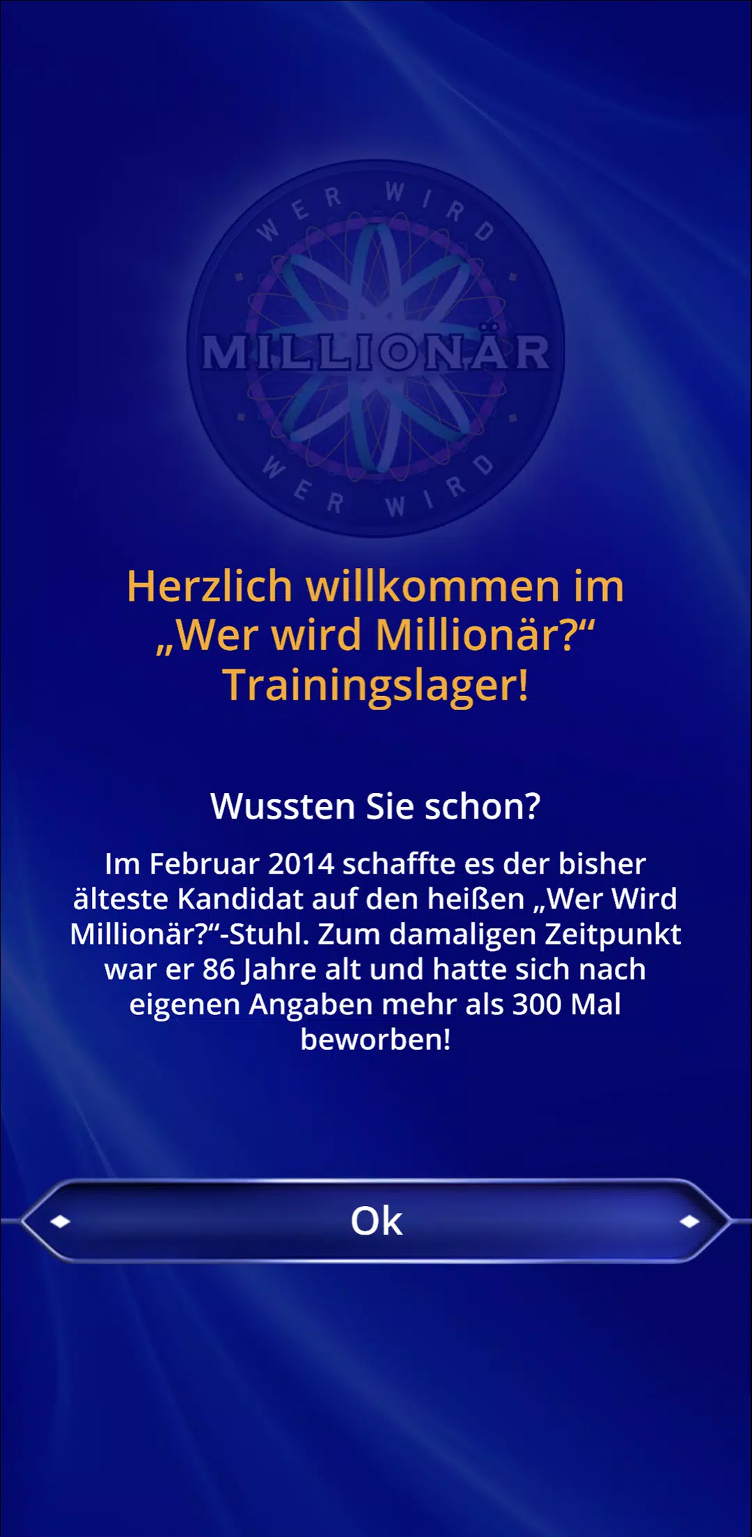 Wer wird Millionär? Training 螢幕截圖 0