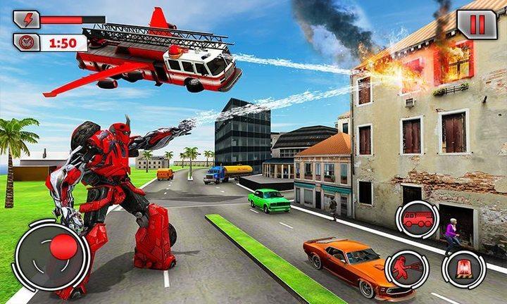 Fire Truck Games: Robot Games ဖန်သားပြင်ဓာတ်ပုံ 0