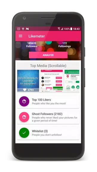 Likes & Ghost Followers for Instagram स्क्रीनशॉट 1