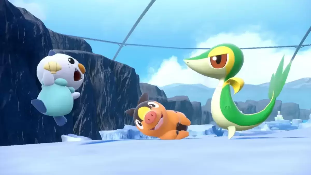 Gen 5 starters Oshawott, Tepig, and Snivy in Pokémon Scarlet & Violet