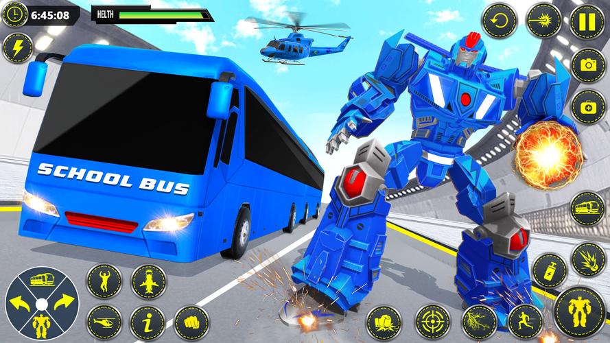 School Bus Robot Car Game স্ক্রিনশট 2