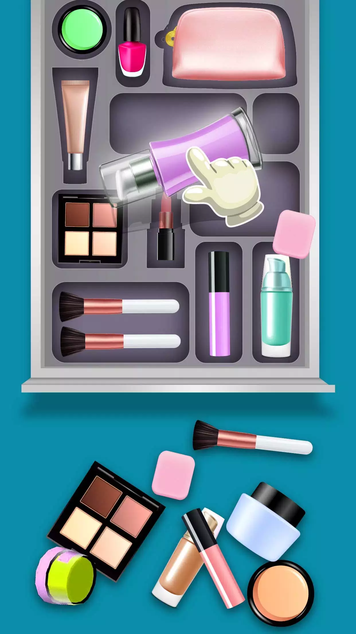 Fill the Makeup Organizer Game Capture d'écran 1